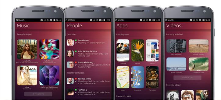 Celular com o Ubuntu Touch