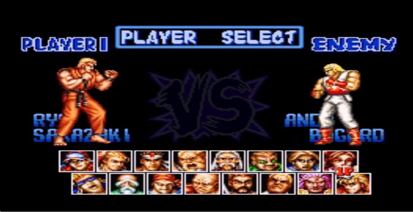 O porte para o Snes trouxe o iconico Ryo Sakazaki, que podia ser habilitado através de um código feito ao iniciar o jogo